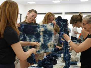 Thinking Green: Clay resist and indigo dyeing