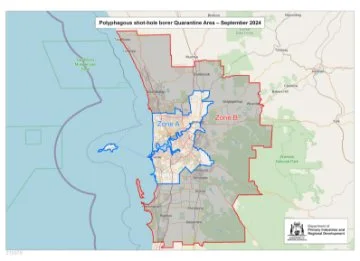 PSHB quarantine map