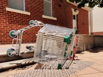 An abandoned shopping trolley