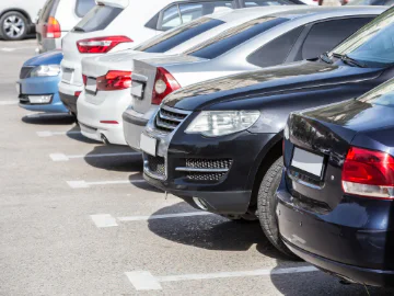 A row of parked cars