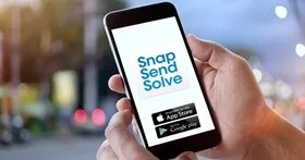 The Snap Send Solve app on a mobile phone